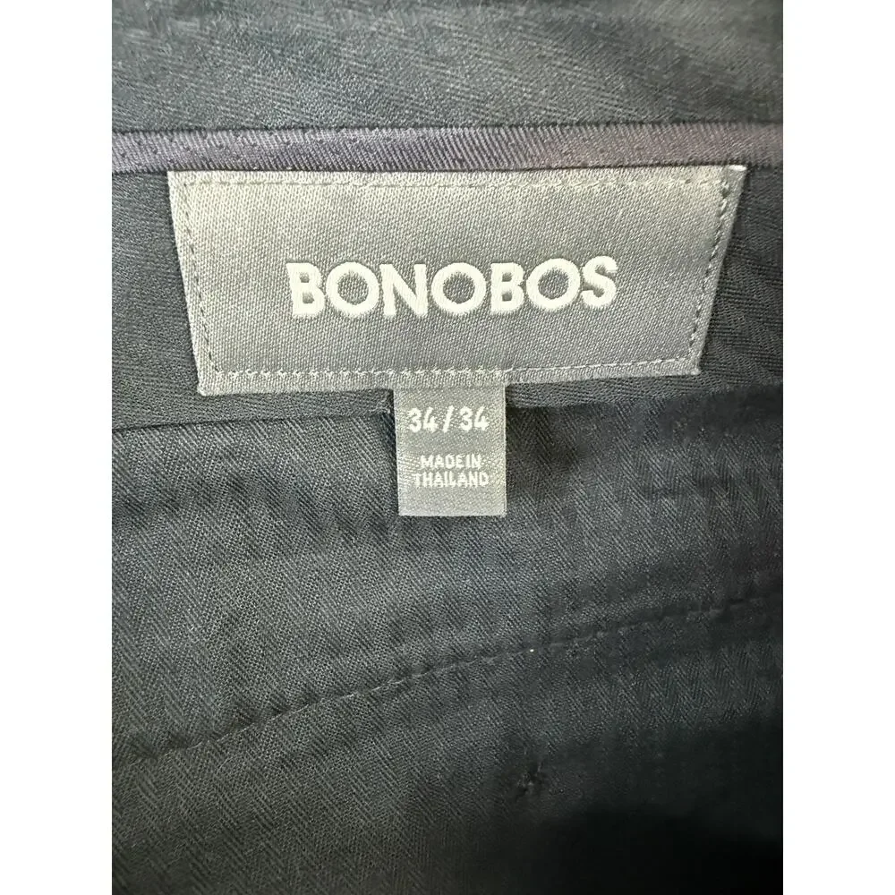 Bonobos Men's Italian Stretch Wool Athletic Dress Travel Work Pants Black 34x34